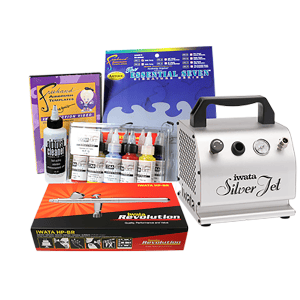 Iwata Art & Graphics Airbrush Kit with Silver Jet Compressor